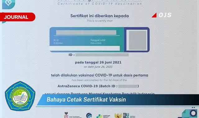 bahaya cetak sertifikat vaksin