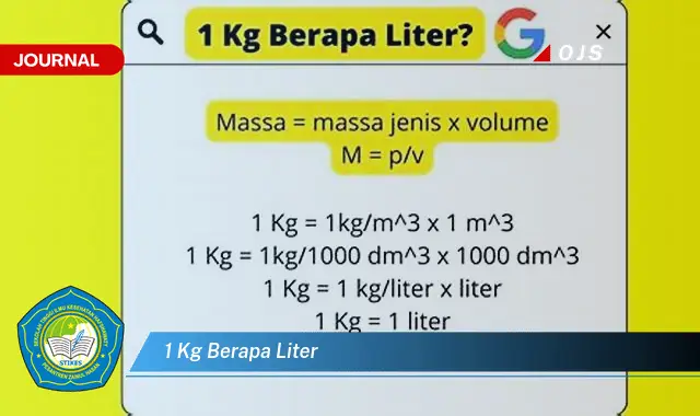 1 kg berapa liter