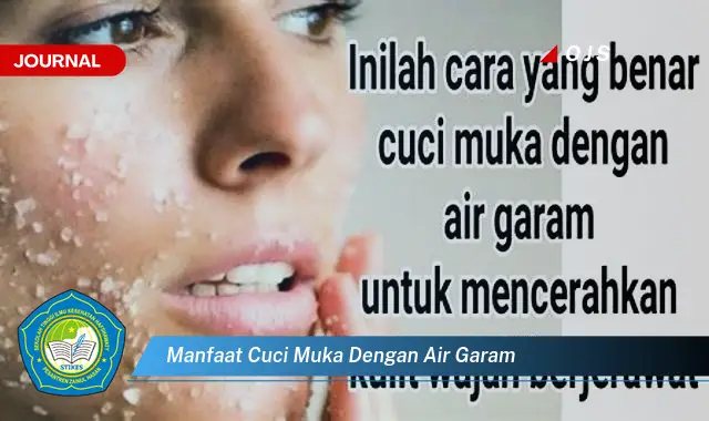 manfaat cuci muka dengan air garam