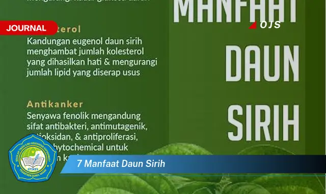 7 manfaat daun sirih