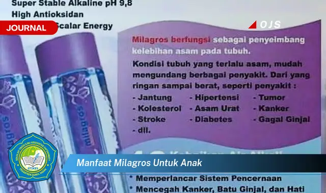 manfaat milagros untuk anak