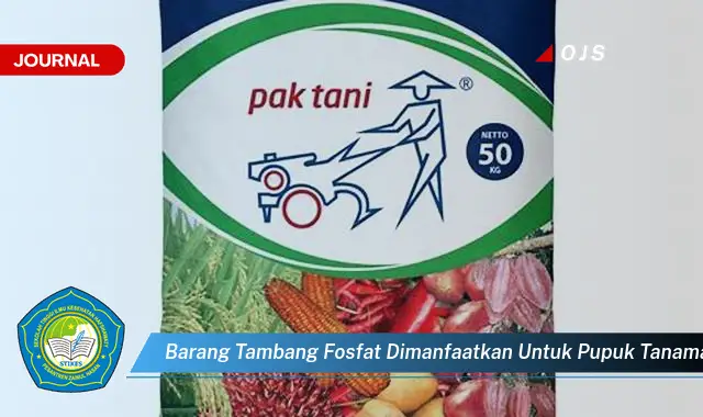 barang tambang fosfat dimanfaatkan untuk pupuk tanaman karena