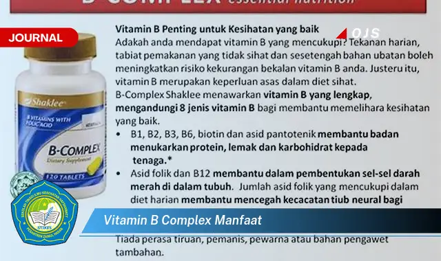 vitamin b complex manfaat